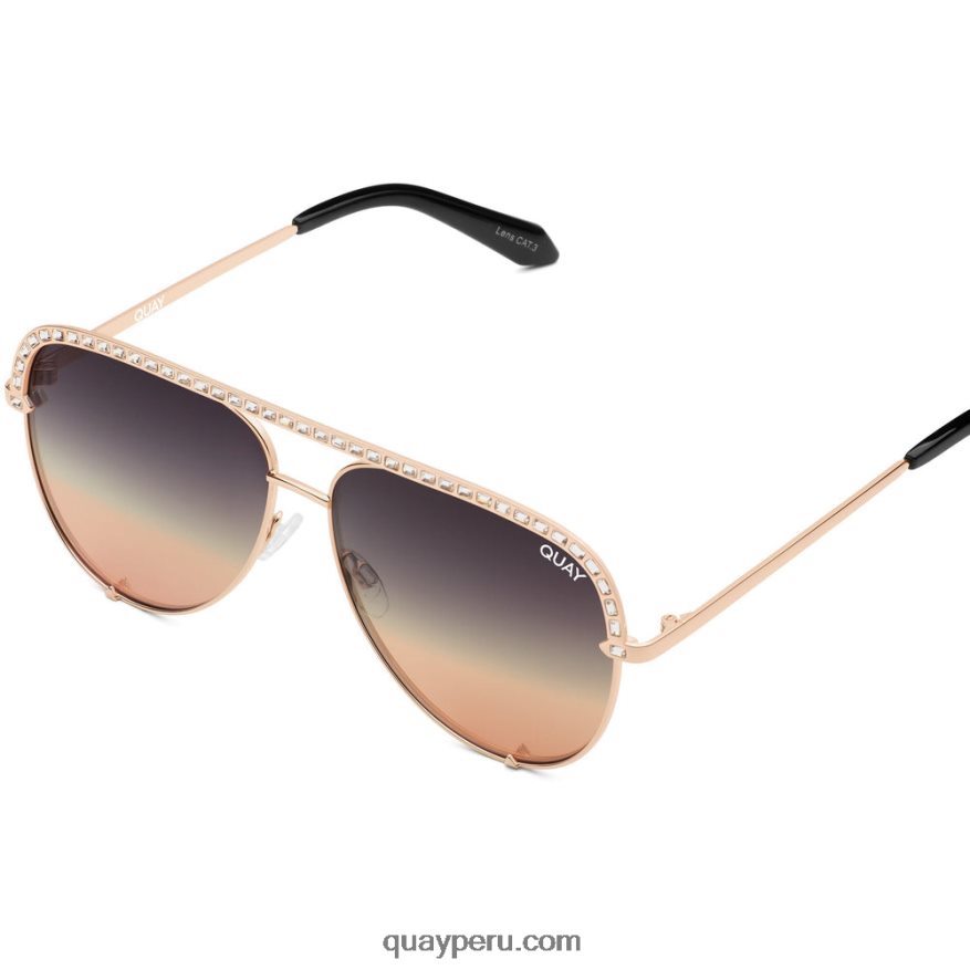 bling clave alta 666Z8T880 rosa dorada/negra se desvanece mujer Quay - Imagen 2