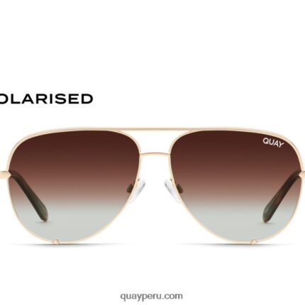 clave alta 666Z8T580 dorado/marrón degradado polarizado hombres Quay