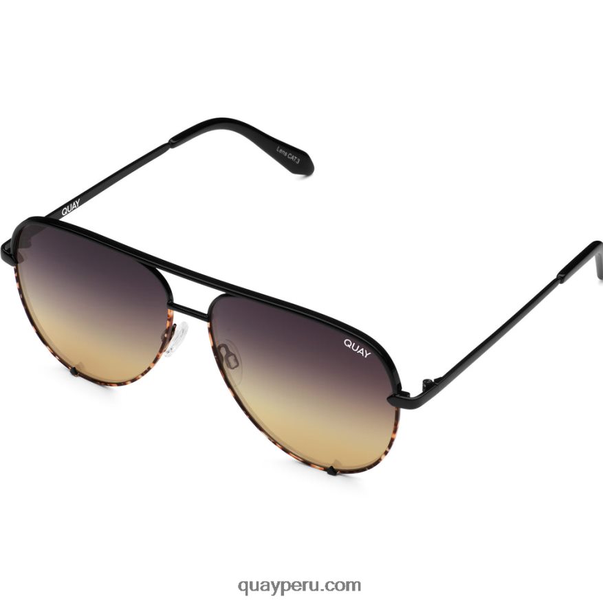 clave alta extra grande 666Z8T1039 tortuga negra bicolor/negro a doradoQuay - Imagen 2