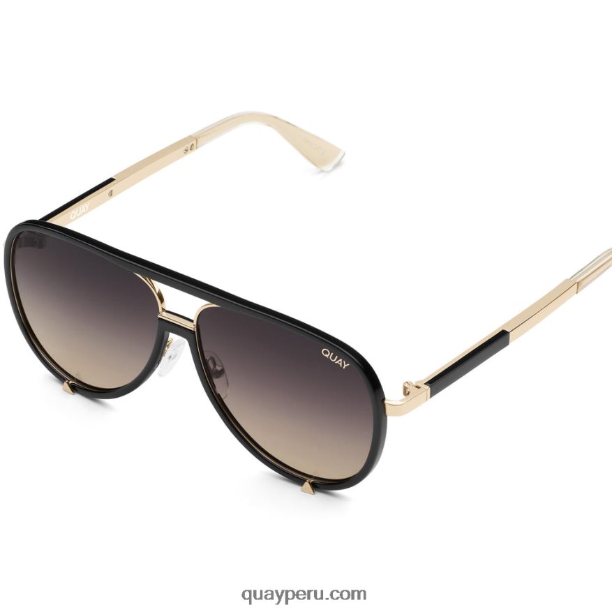 de alto perfil 666Z8T36 negro dorado/smoke taupe polarizado mujer Quay - Imagen 2
