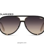 de alto perfil 666Z8T36 negro dorado/smoke taupe polarizado mujer Quay